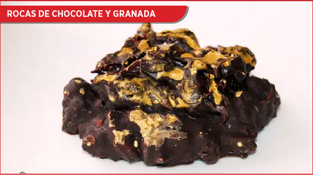 rocas de chocolate y granada